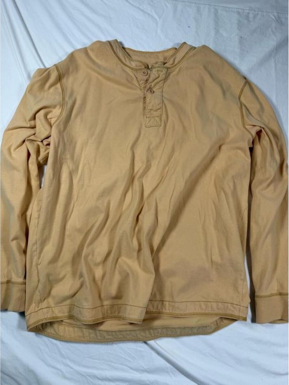 Eddie Bauer Heritage Wash Long Sleeve Shirt XL Beige